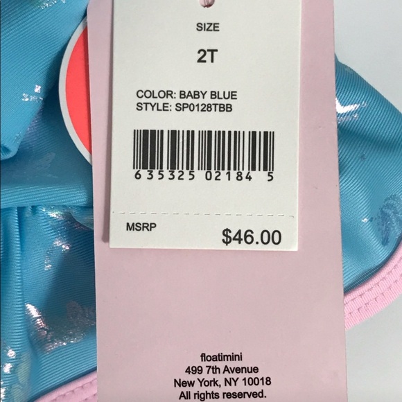 NWT Floatmini Blue Iridescent Unicorn Swimsuit - Picture 4 of 13